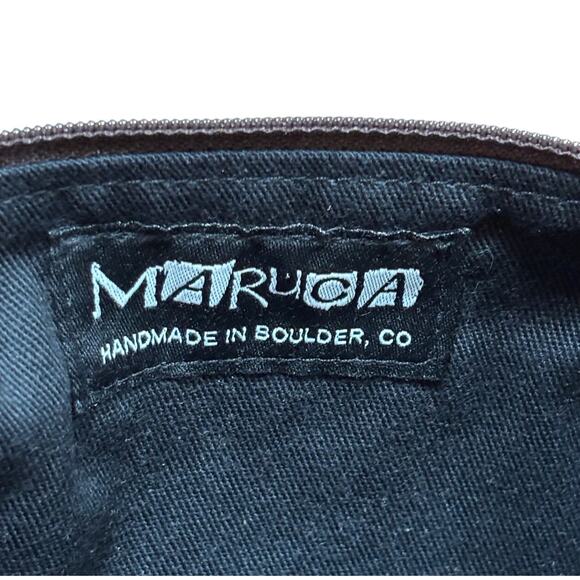 Maruca hand made in Boulder Colorado fabric wristlet clutch purse green purple - Picture 3 of 7